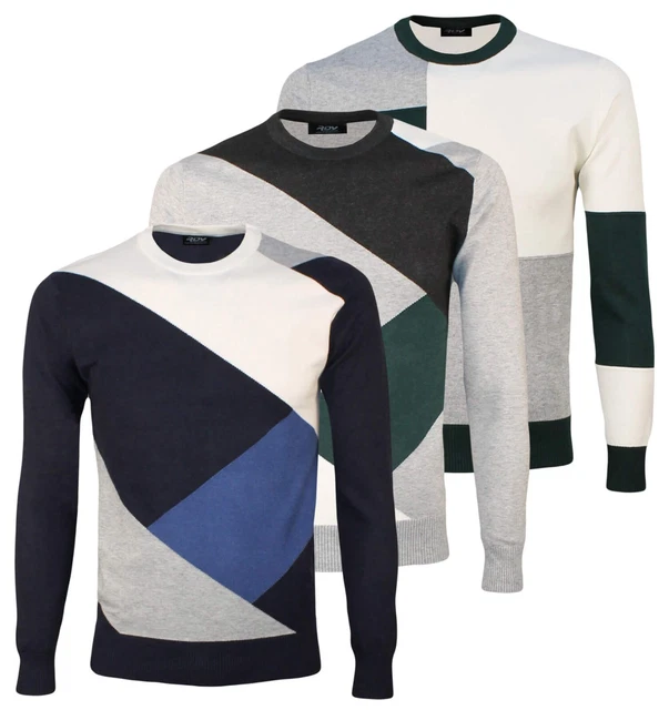 Maglione uomo invernale pullover girocollo maglioncino slim fit S M L XL XXL RDV