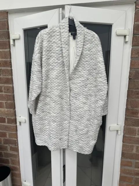 Chesca Ronen Chen Cocoon Quilted Coat Jacket Grey Melange Plus Size / UK 22