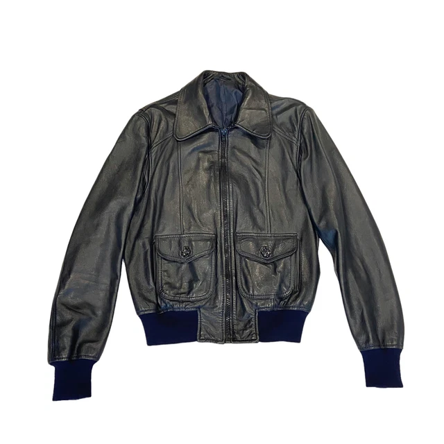 Robrik International Real Leather Jacket | Vintage High End Luxury Black VTG