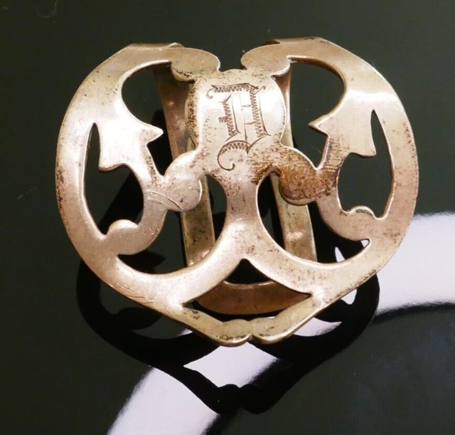 Antique Sterling Silver Napkin Holder Signed Webster Co Monogram Fancy Initial D