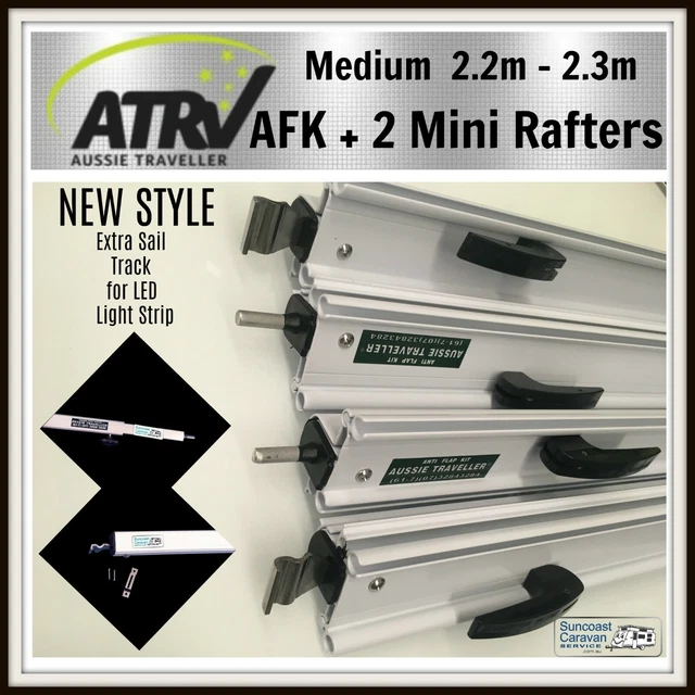 AUSSIE TRAVELLER MEDIUM Anti-Flap Kit for Awning & 2 Mini Curved Roof ...