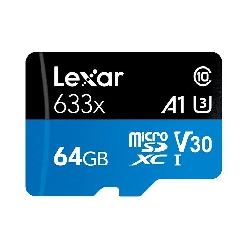 Lexar 64GB High-Performance 633x MicroSDHC/SDXC UHS-I Blue Memory Card – 100MB/s