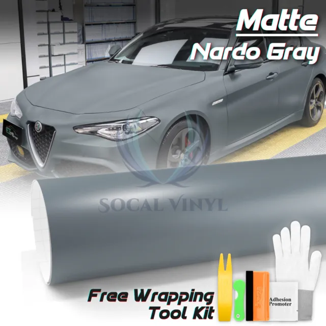 Matte Flat Nardo Gray Flat Vinyl Wrap Sticker Decal Film Bubble Free Sheet