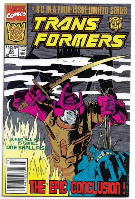 Transformers #80 (July 1991, Marvel Comics) Last Issue Low Print Run Newsstand