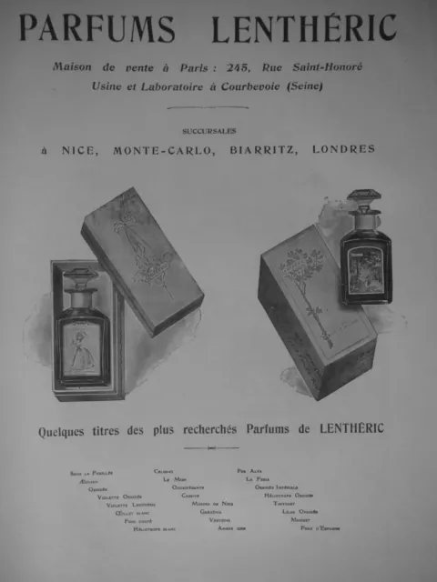 Publicité De Presse 1907 Parfums Lenthéric Sous La Feuillée Celui-Ci