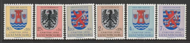LUXEMBOURG - 1956 NATIONAL WELFARE FUND set of 6 MNH - Coat of ARMS