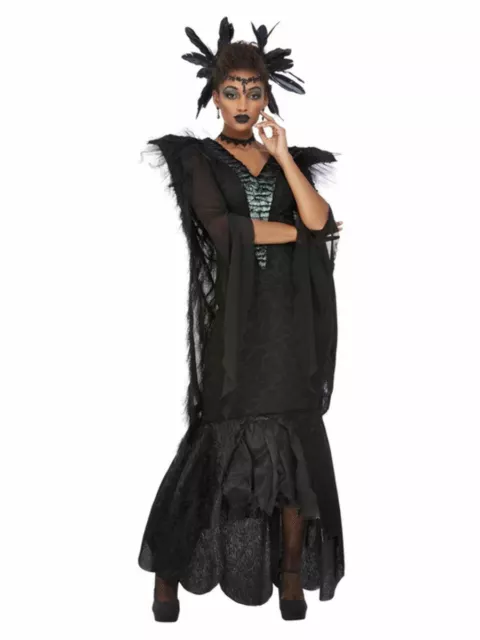 Mujer de Lujo Cuervo Disfraz de Reina Escalofriante Halloween Disfraz Gótico