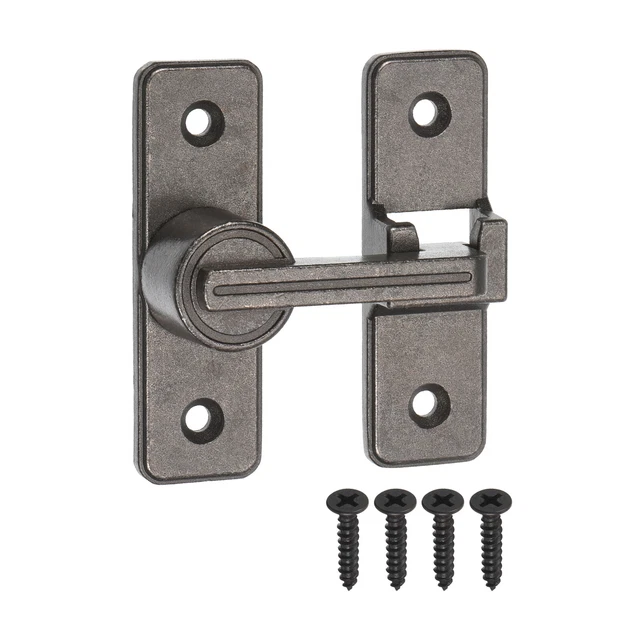 Barn Door Lock Sliding Barn Door Latch Lock 180 Degree Gate Latch Black Matte