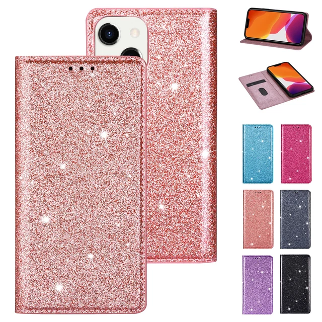 BLING GLITTER STRAP Credit Card Slot Cash Holder Wallet Case For iPhone