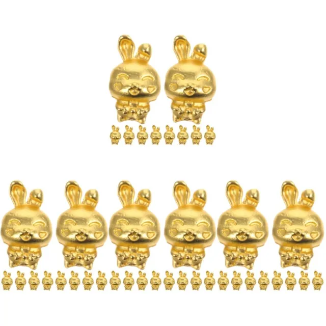 40 Pcs Chinese Zodiac Rabbit Charms 2023 Year Pendants Bracelet New Small