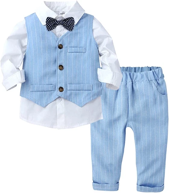 Set Di Vestiti per Neonati Completi Da Gentiluomo Pagliaccetti Top E Bretelle Pa