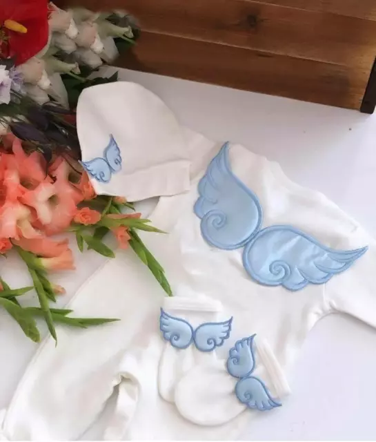 Baby Clothes Newborn Romper Sleep Suit  4 Piece angel set  wings Set