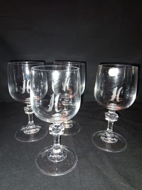 cristal d'arques wine glasses ~H~ monogrammed