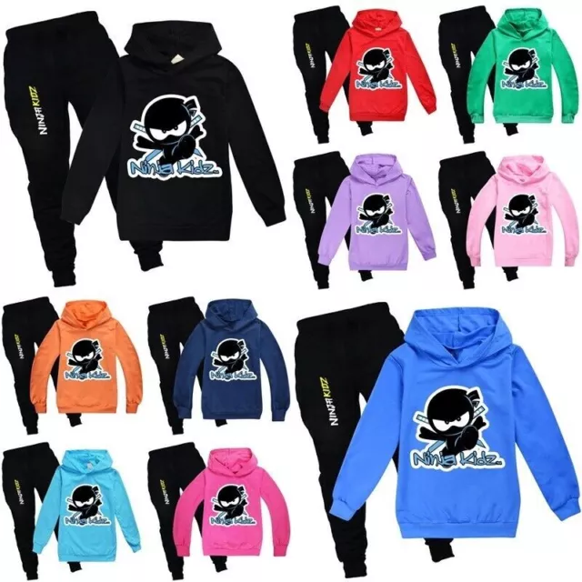 Kids Boys NINJA KIDZ Hoody Hoodie Pants Suits Sweatshirt Youtube T-shirt Tops UK