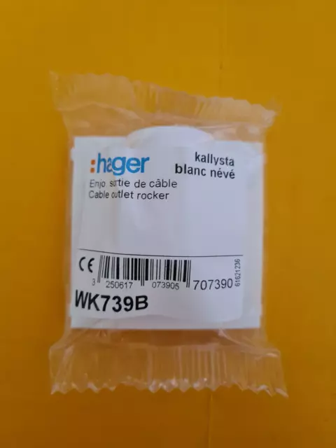 Hager WK739B KALLYSTA - Doigt Enjoliveur Sortie de Cable Touche BLANC