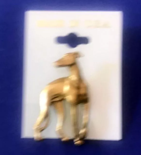 Gold Greyhound or Whippet Pin "Looking Back" - for lapel, tie tack or hat