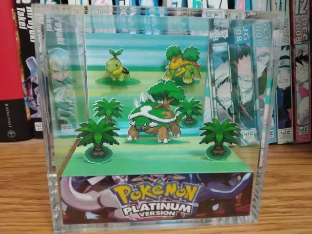 Pokemon Shiny Rayquaza Encounter Handmade Diorama - Gameboy Gaming Cube- Fanart