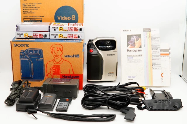 Exc+3 in box Sony camcoder video camera CCD-SC7 HI-8 w/ a lot bundle works fine