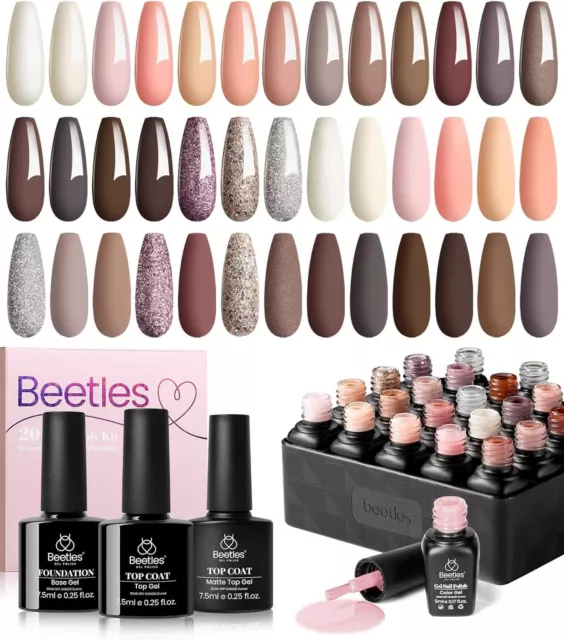 Beetles Gel Nail Polishes- Gel Nail Polish Kit Bare Collection Soak Off Nail Ge