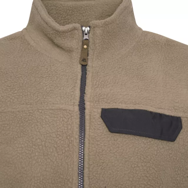 Mens Sherpa Fleece Borg Jacket Full Zip Thick Warm Performance Coat Pockets Work 4