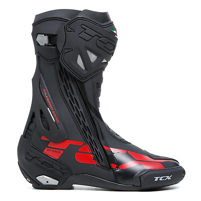 TCX RT-Race Motorcycle Boots Black Grey Red