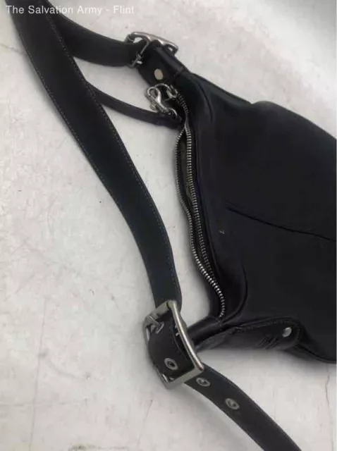 COACH WOMENS BLACK Leather Adjustable Strap Inner Pockets Crossbody Bag ...
