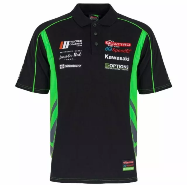 Quattro Plant JG Kawasaki BSB TT Official Team Mens Polo Shirt McGuinness NEW