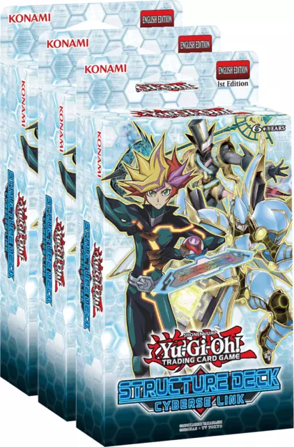 3x English YGO Yugioh Cards Cyberse Link Structure Deck SEALED!!