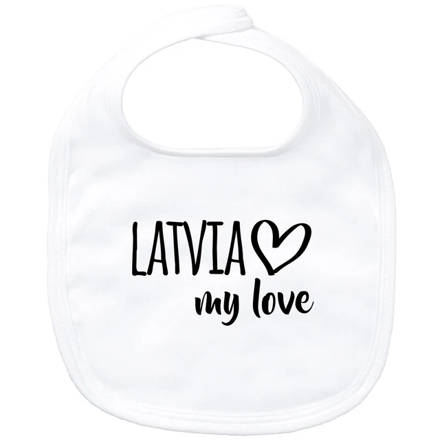 Bavaglino bambino Lettonia my love idea regalo souvenir compleanno collo di Natale