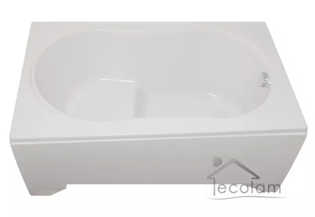 Badewanne Wanne Rechteck Sitzbadewanne Sitz 120x75 130x75 cm -/+ Schürze Acryl 3