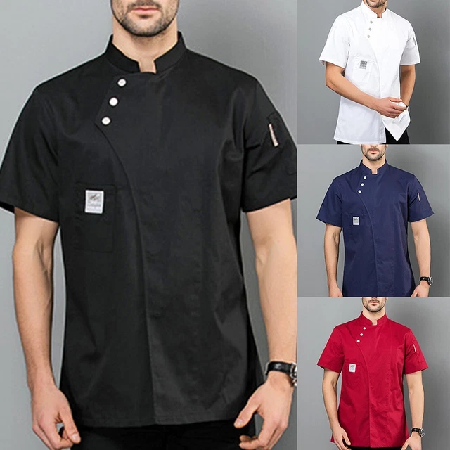 Top da lavoro chef casual ristorante uniforme miscele di cotone doppio petto