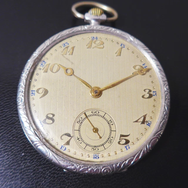 Solide Tedesco Uomo Tasca , Argento, Ankerhemmung, Buona Funzione, ca-1925
