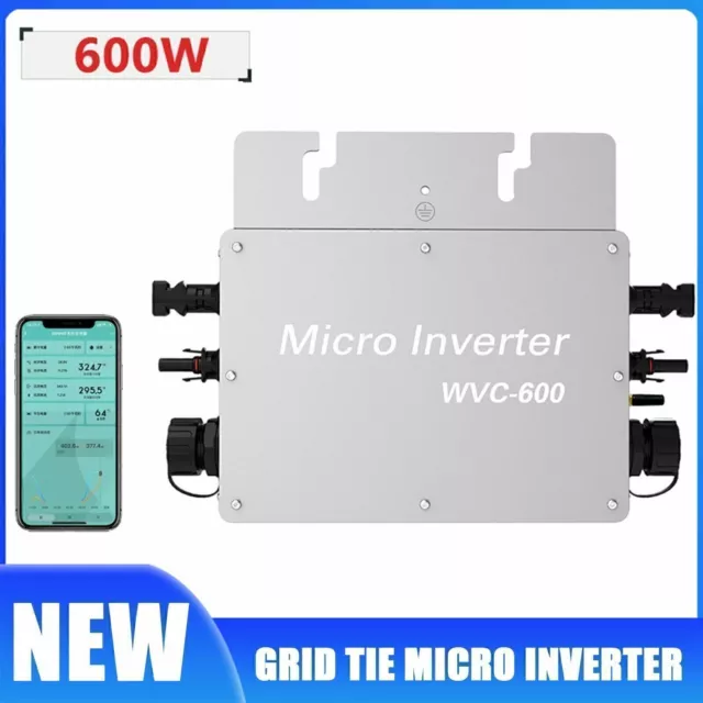 WVC-600 LCD Mikro Wechselrichter Solar Grid Tie MPPT Inverter Modul DC28-50 O4E4