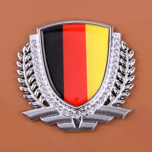 Car 3D Alloy Rhinestone Germany Flag Emblem Decal Sticker Decoration