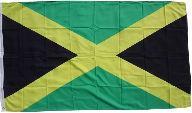 XXL Drapeau Jamaïque 90 X 150 CM Avec 2 Œillets en Métal Bannière D'Attaque