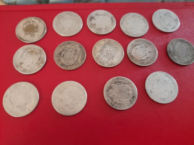 Lot 14pieces 2 Francs  Argent