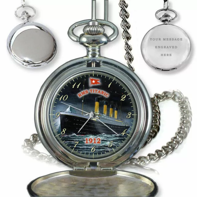 Rms Titanic White Star Line Quartz Pocket Watch Anniversary Best Gift Engraved