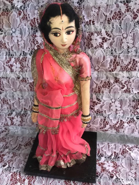 Vintage 1 Hindu Tibetan Woman Doll Mounted On Base