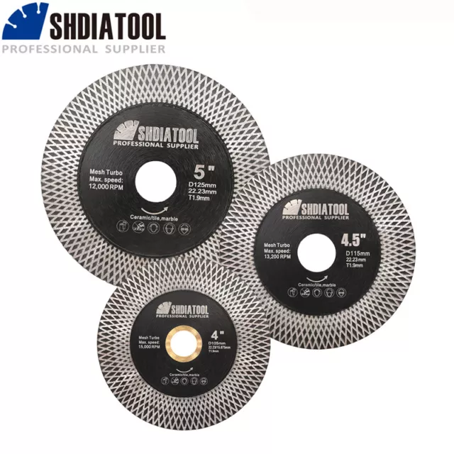 X Mesh Turbo Diamond Cutting Grinding Disc Saw Blade for Ceramic Tile 4"/4.5"/5"