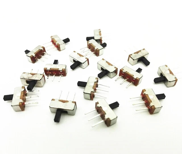100pcs SS12D00G4 SPDT 1P2T 2 Position 3 Pin PCB Panel Vertical Slide Switch