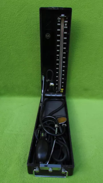 Antikes Sphygmomanometer Mercurius in Bakalitbehälter
