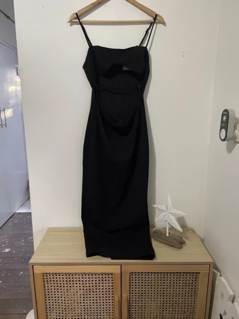 RNWY Cut Out Black Maxi Dress Size 10