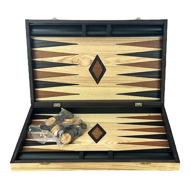 Olive Wood Handmade High Quality Genuine Greek Backgammon Set