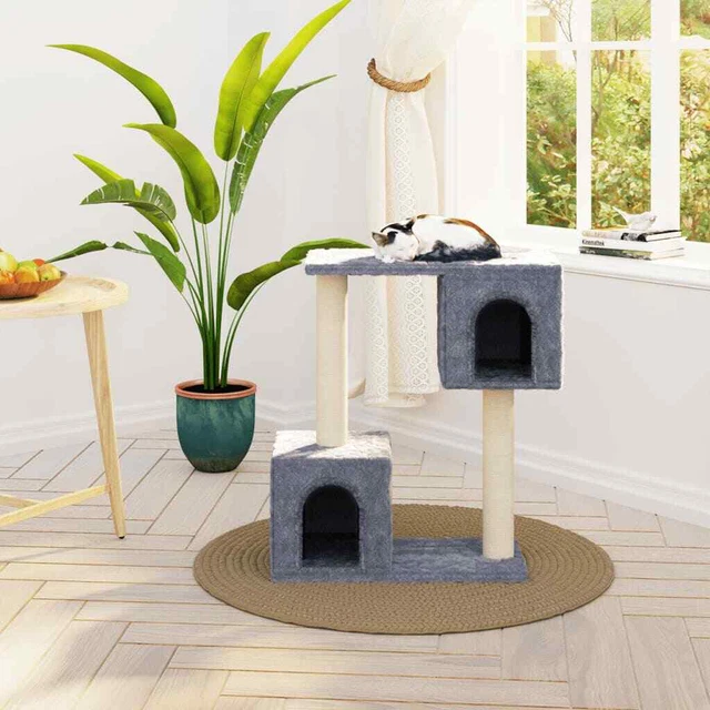 vidaXL Arbre à chat avec griffoirs en sisal Gris clair 60 cm