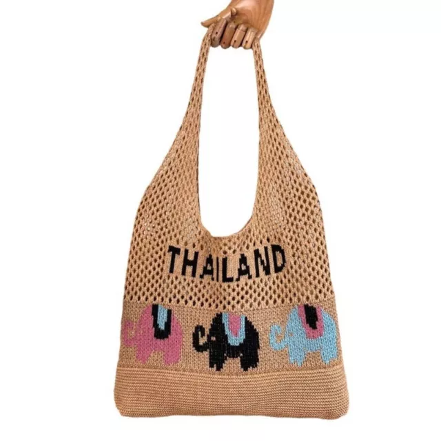 Hollow Shopping Tote Bags Knitting Woven Handbags New Shoulder Bags  Female