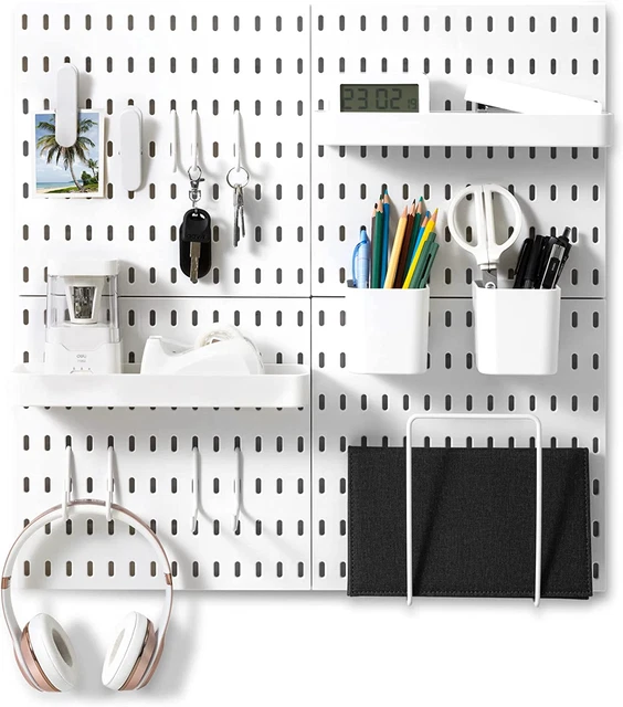 Pegboard Combination Wall Organizer Kit, Wall Mount Display Pegboard Panel Kits