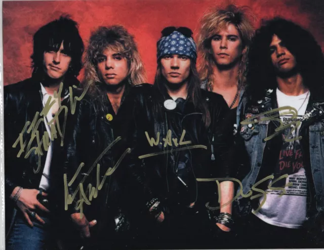 Guns N Roses Band 5 Sexy Men Autographed Photo Hand Signed W Coa! Young Day Pose