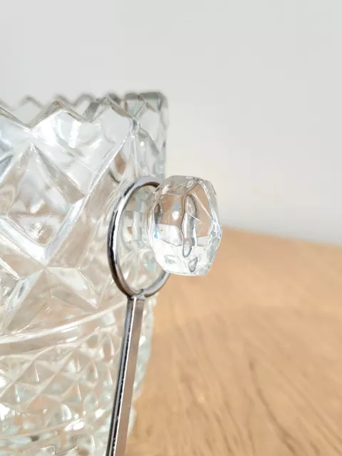 Joli Sceau à Glaçons en CRISTAL Epais, Bac Glace, Poignée Vintage Motifs Ancien 2