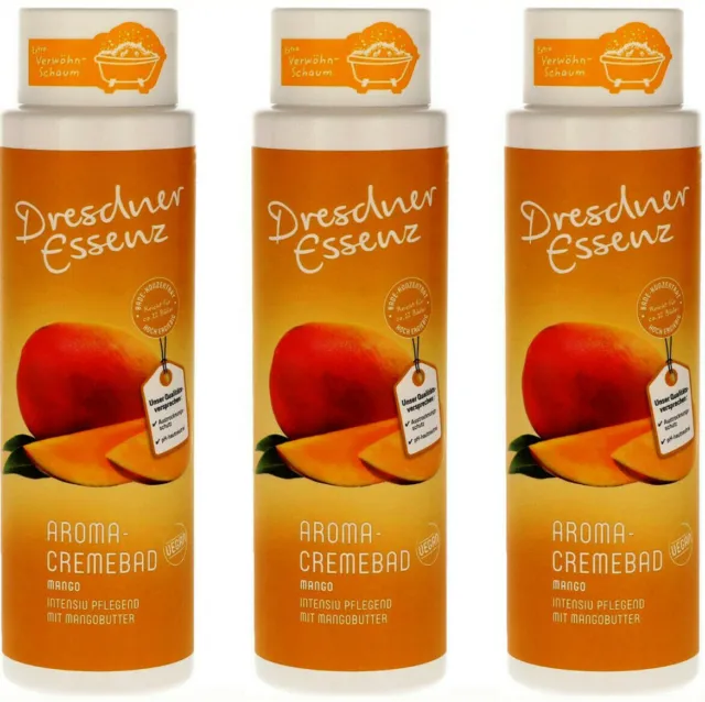3x Dresdner Essenz Wellness Aroma Cremebad Schaumbad Mango,400 ml  NEU