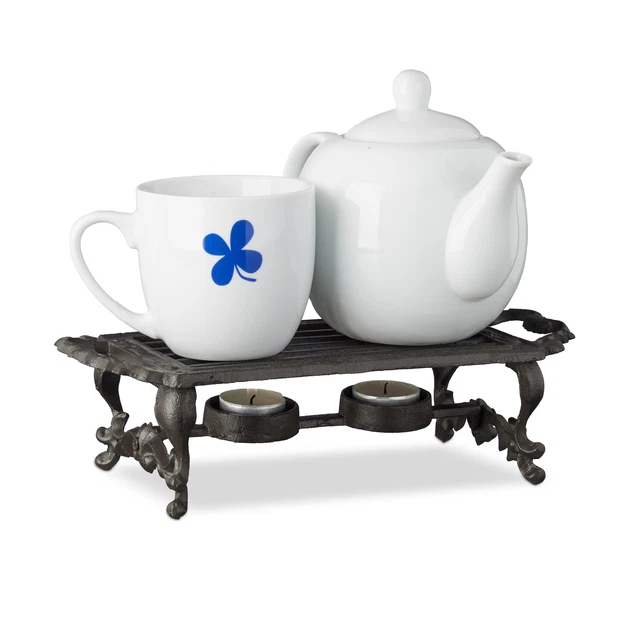 Vassoio scaldavivande food warmer in ghisa con candela lumino da tavolo liscia